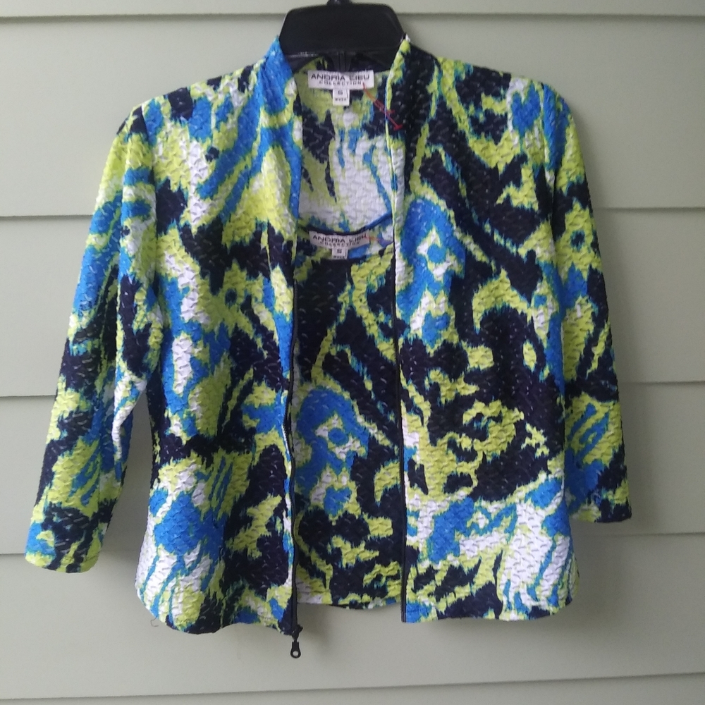 Twin Set by Andria Lieu Multicolor Tank Top & Jacket SZ S